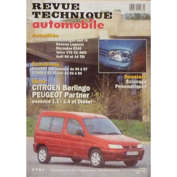 Pièce Auto RTA 111 Pour CITROËN/PEUGEOT BERLINGO/PARTNER I Phase 2 (2002-2008)
