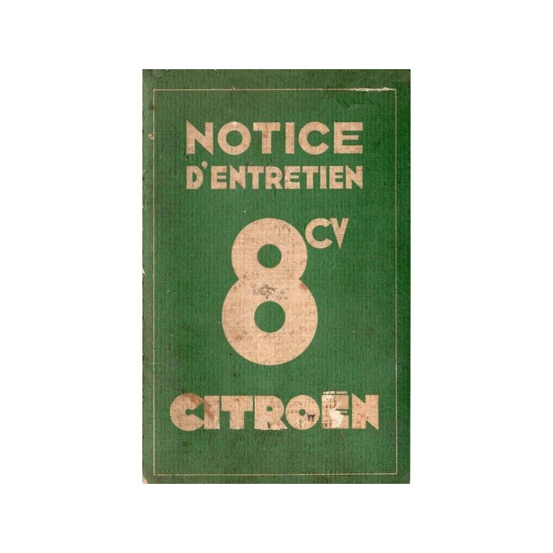 Citroën 8cv, notice