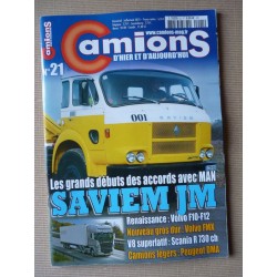 Camions d'hier n°21, Peugeot DMA Q5A Q3A, Volvo F10 F12, Saviem JM, Foden Alpha, Dunlop rail-route, Berliet PH12