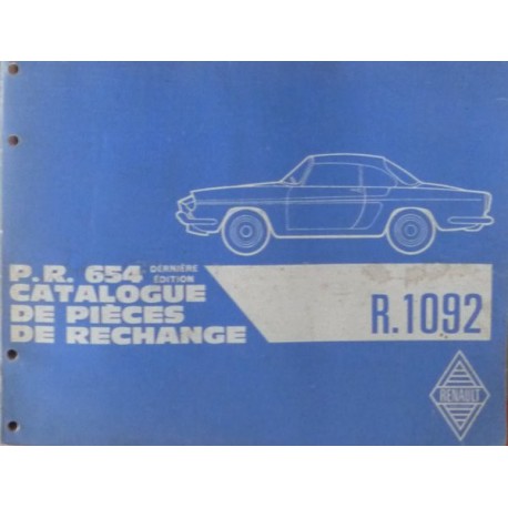 Renault Floride et Caravelle R1092, catalogue de pièces