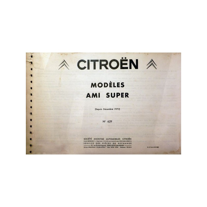 Citroën Ami Super, catalogue de pièces 