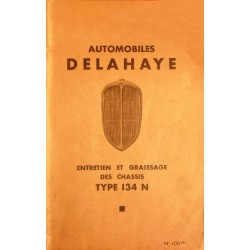 Delahaye 134N, notice d'entretien