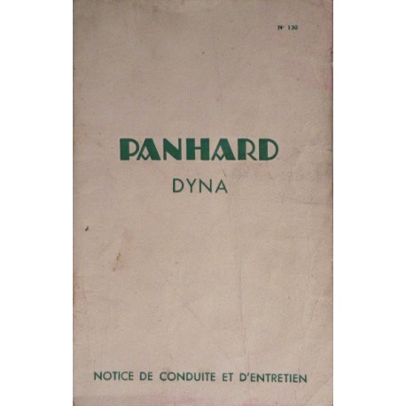 Panhard Dyna X85 et X86, notice d'entretien