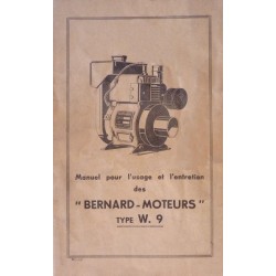 Bernard-Moteurs W9, notice d'entretien