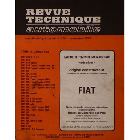 Temps de réparation Fiat années 60 et 70 (1ère édition)