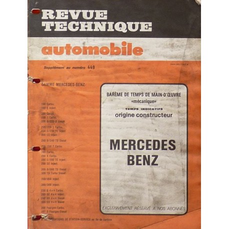 Temps de réparation Mercedes Benz années 70 et 80 (1ère édition)