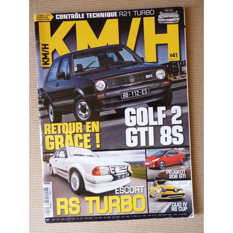 KM/H n°41, Ford Escort RS Turbo, Fiat Punto HGT, Abarth 1000 OT, Peugeot 208 GTI, Mitsubishi Lancer Evo VIII, VW Golf GTI