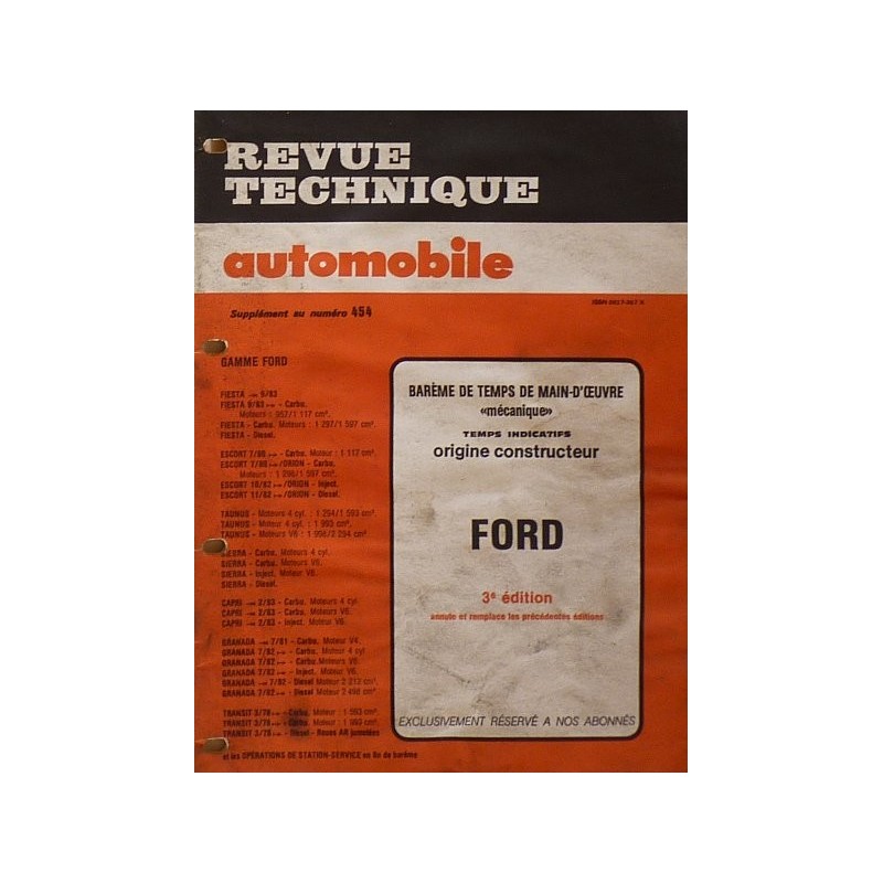 Temps de réparation Ford années 70 et 80 (3ème édition)