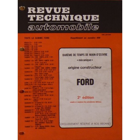 Temps de réparation Ford années 60 et 70 (2ème édition)