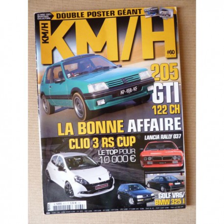 KM/H n°60, Peugeot 205 GTI, CG 1300, Ford Cortina GT E, Renault Clio RS Cup, Nissan 300ZX Z32, Lancia Montecarlo, Rally 037