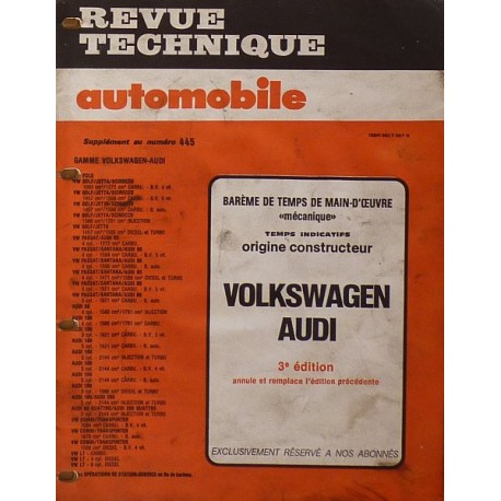 Temps de réparation Volkswagen, Audi années 70 et 80 (3ème édition)