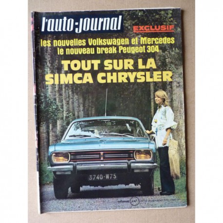 Auto-Journal n°15-70, Simca 1100 Spécial, Opel Kadett Caravan (B), Ligier JS1, Voisin 7C 10cv, Chaparral 2J, Luquet