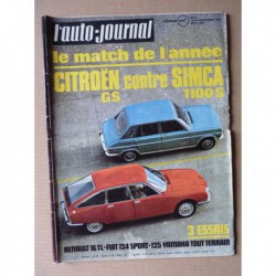 Auto-Journal n°25-70, Renault 16TL, Fiat 124 Sport 1600, Citroën GS 1015, Simca 1100 Spécial, Mexican 1000, Eccles Amethyst