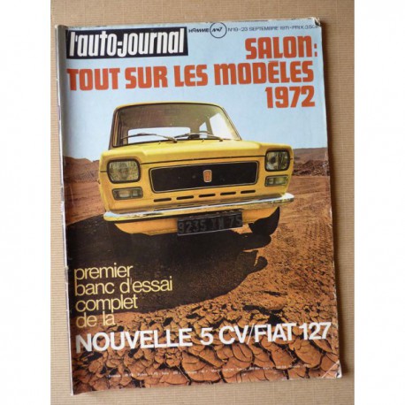 Auto-Journal n°19-71, Fiat 127, Renault 6TL Autobleu, Caravans International Sprite 400, BSA 250 Gold Star