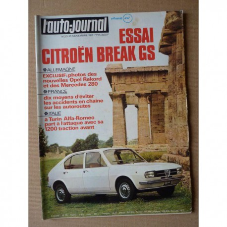 Auto-Journal n°23-71, Citroën GS 1015 break, Fiat 128 Rally, Ligier JS2, Frank Valverde