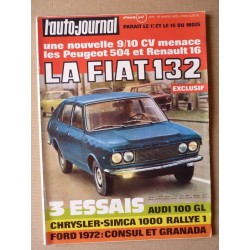 Auto-Journal n°5-72, Simca 1000 Rallye 1, Alfa Romeo Alfasud, Audi 100GL C1, Ford Consul Granada