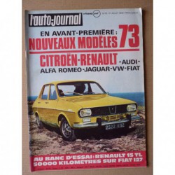 Auto-Journal n°13-72, Fiat 127, Pontiac Firebird, Renault 15 TL 12TS, Jaguar XJ12, Fiat 132 coupé, Volkswagen 412