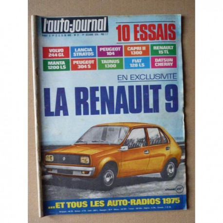 Auto-Journal n°21-74, Volvo 244 GL, Lancia Stratos, Ford Capri II, Opel Manta, Fiat 128 LS, Datsun Cherry 120A