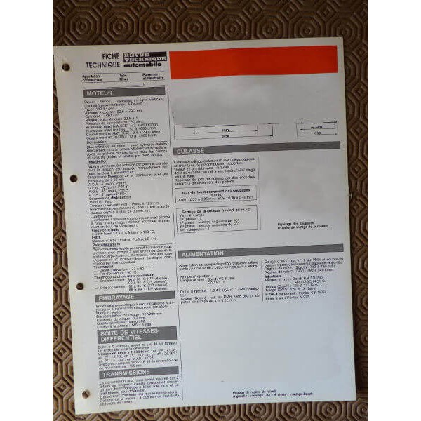Fiche technique Opel Astra 1.4i injection multipoint (TA4419, F), 1389