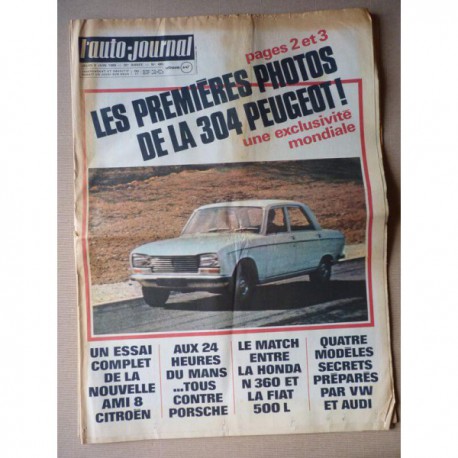 Auto-Journal n°480, Citroën Ami 8, Autobianchi Primula Coupé S, Peugeot 304, Fiat 500L vs. Honda N360