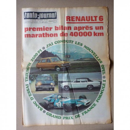Auto-Journal n°483, Renault 6, Triumph 2.5 PI, Moteur Wankel, Opel Admiral et Diplomat B