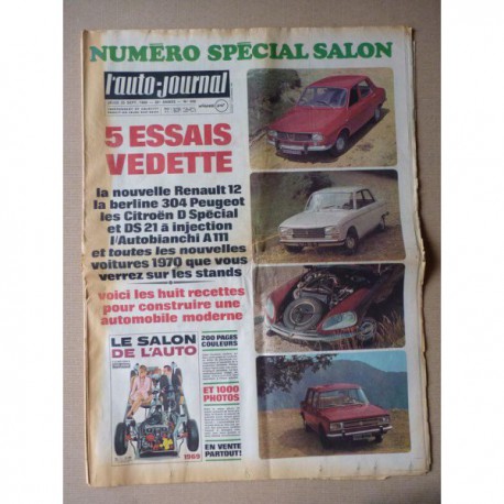 Auto-Journal n°488, Peugeot 504 GT Autobleu, Citroën DS21 ie, D Spécial, Autobianchi A111, Renault 12, Ferrari 312