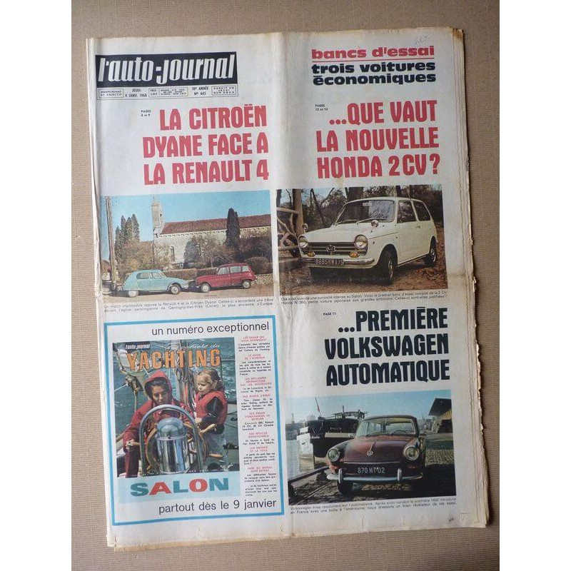 Auto-Journal n°445, Honda N360, Volkswagen 1600 Variant, Alpine A1110 1600, Ampicat Behoo, Soishiro Honda