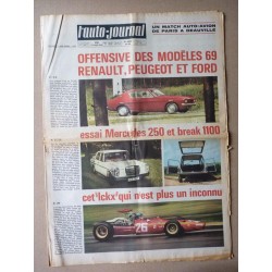 Auto-Journal n°458, Mercedes 250 w114, Simca 1100 break, ACF 1908, Simca 1100 GLS vs. avion quadrimoteur