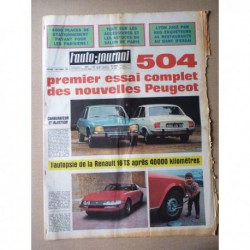 Auto-Journal n°464, Peugeot 504 berlines, Renault 16 TS, Montlhéry 1968