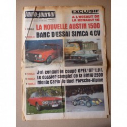 Auto-Journal n°472, BMW 2500 E3, NSU 1000 TTS, Simca 1000, Austin 1500, Opel GT, Mors 1911