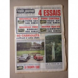 Auto-Journal n°401, Triumph 1300, Matra Djet 5S, Ford Cortina GT, Fiat 124, Ford Zodiac markIV, 40 cabriolets 1966