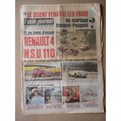 Auto-Journal n°402, Renault 4 Luxe, NSU Typ 110, mariage Renault-Peugeot, moteurs 3L en F1