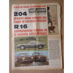 Auto-Journal n°418, Peugeot 204 coupé et cabriolet, Lotus Europa Renault 1500, Ford MkII V8