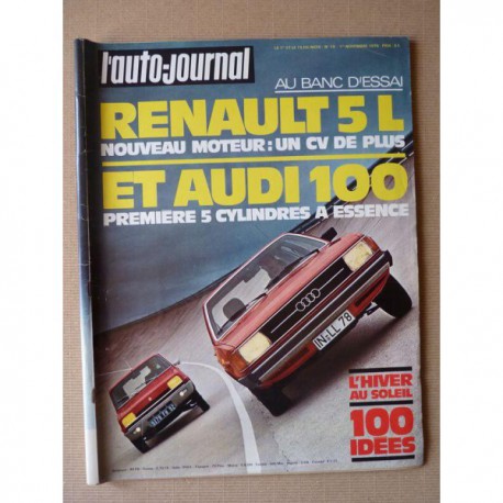 Auto-Journal n°19-76, Audi 100L, Renault 5L, Chevrolet Blazer, Ford Bronco, l'équipe Ligier, Fiat 521