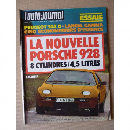 Auto-Journal n°02-77, Lancia Gamma 2.5, Peugeot 304 GL Diesel, Porsche 928, BMW 328 Replica, Fiat 131 Abarth, Renault A442