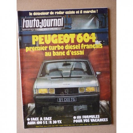 Auto-Journal n°06-79, Peugeot 604 Diesel Turbo, Mitsubishi Colt GLX, Jaguar XJ Series 3, Renault 30 TX, Audi 100 5E C2