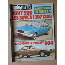 Auto-Journal n°13-75, Innocenti Mini 120, Porsche 930 Turbo, Simca 1307 1308, Peugeot 604 V6, Jean-Claude Bertrand
