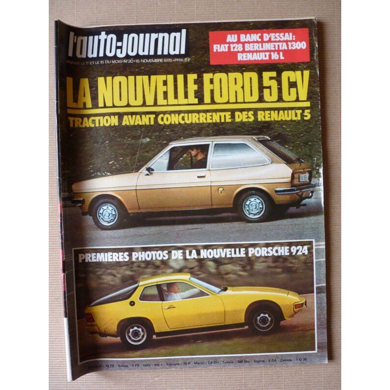 Auto-Journal n°20-75, Fiat 128 Berlinetta 1300, Renault 16L, les antigels