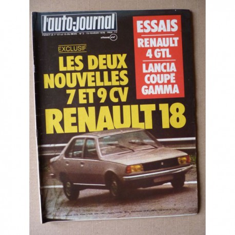 Auto-Journal n°03-78, Lancia Gamma coupé, Renault 4 GTL, Aston Martin Lagonda, La Clénet, AMC Pacer V8
