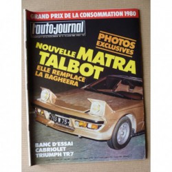 Auto-Journal n°11-80, Triumph TR7 cabriolet, Peugeot 604 Heuliez, Talbot Lotus Groupe II, Matra Murena