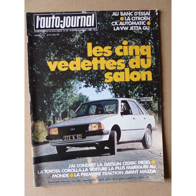 Auto-Journal n°16-80, Citroën CX 2400, Volkswagen Jetta GLI, Ligier JS4, Bretta, Mazda 323 BD, Toyota Corolla 1300 E70