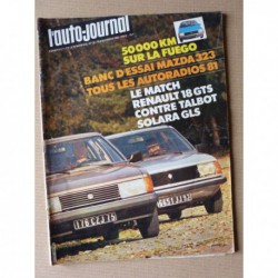 Auto-Journal n°22-80, Mazda 323 FF, Renault Fuego GTS, Lancia Gamma Scala, Renault 18 GTS, Talbot Solara GLS