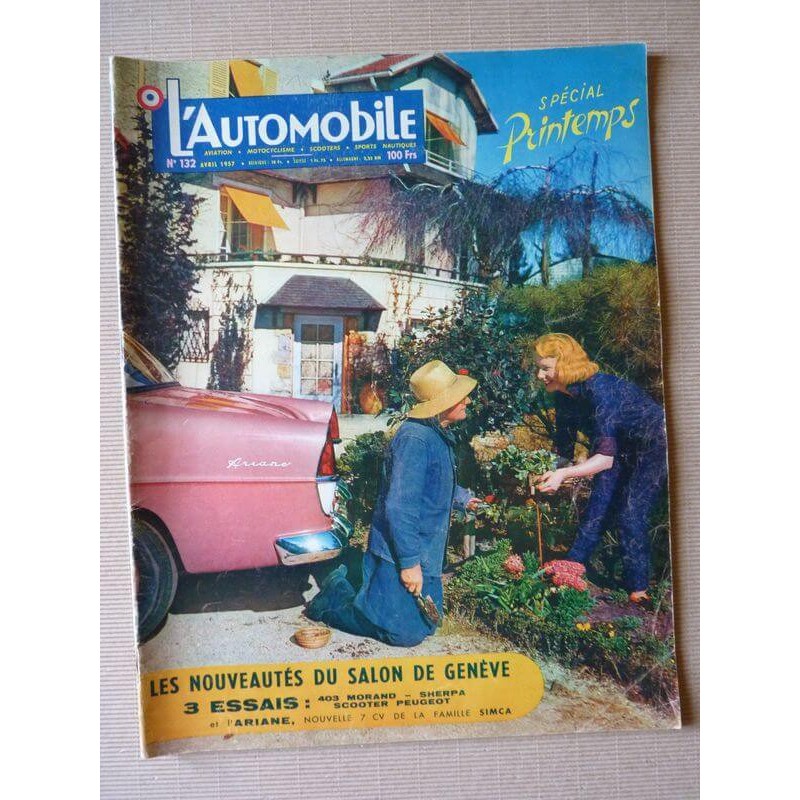 L'Automobile n°132, Sherpa 5cv Panhard, Peugeot 403 Morand Constantin, Willys Overland, Fernand Picard