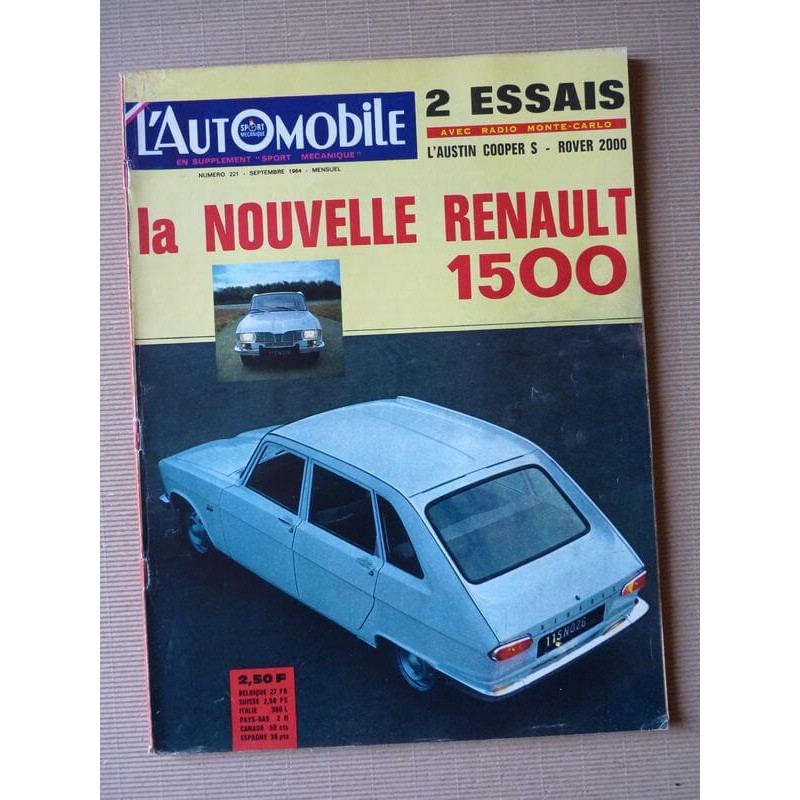 L'Automobile n°221, Rover 2000, Austin Mini Cooper S 1300, Renault 1500 R16, Ghia 1500, Werner Hölbl, Gamma Fiat 1500