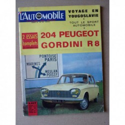 L'Automobile n°229, Renault 8 Gordini, Peugeot 204 berline, Fiat Abarth OT 1600, Ferrari Dino 1600