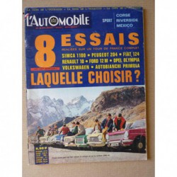 L'Automobile n°260, Volkswagen 1300, Renault 10, Fiat 124, Simca 1100, Ford 12M, Peugeot 204, Opel Olympia A, Primula