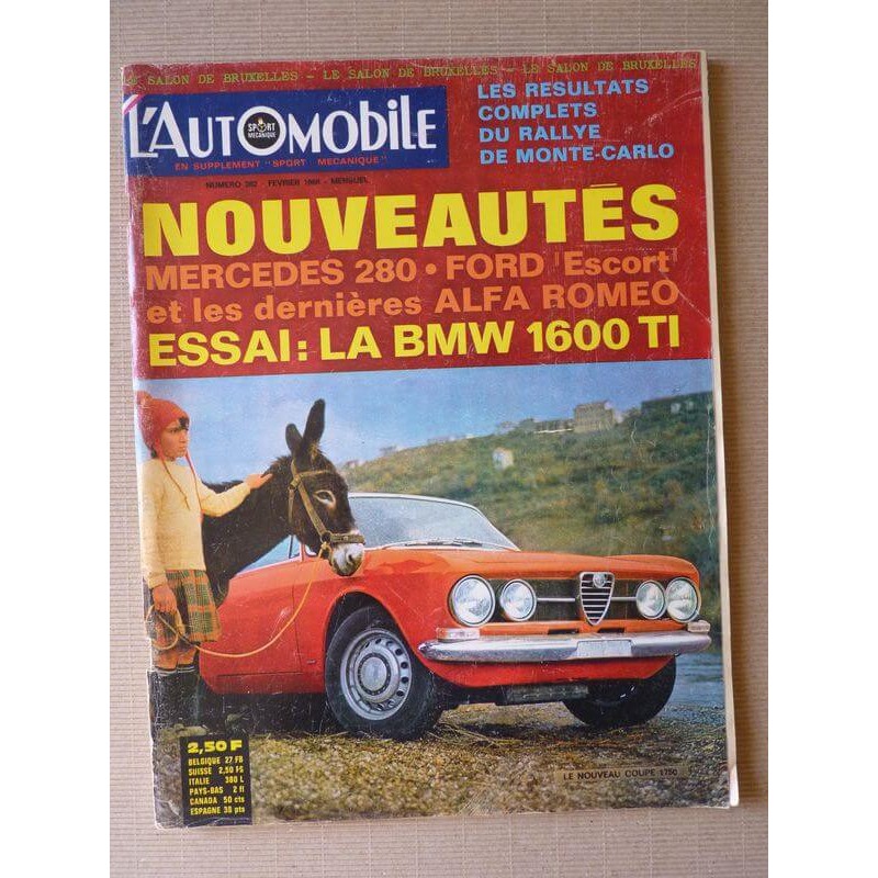 L'Automobile n°262, BMW 1600 TI, Hotchkiss, collection Harrah, La Croisière Jaune, Le pétrole