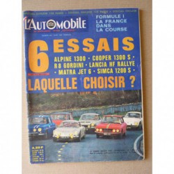 L'Automobile n°264, Alpine A110 1300, Mini Cooper S, Lancia Fulvia HF Rallye, Matra Djet, Renault 8 Gordini, Simca 1200S