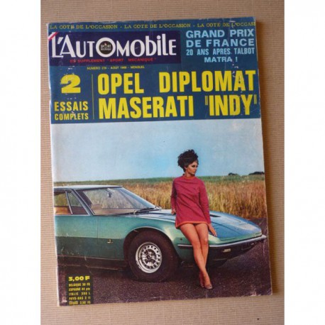 L'Automobile n°279, Opel Diplomat 2.8L, Maserati Indy, Maserati