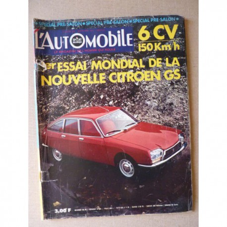 L'Automobile n°292, Citroën GS, Autobianchi A112, Triumph Toledo, Simca CG MC, Autocross Renault 4cv